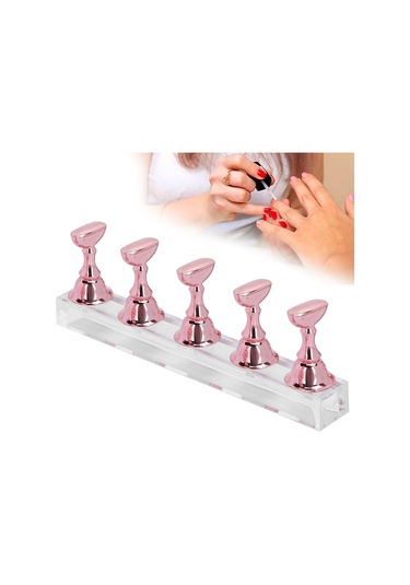 Manyetik Tırnak Sanatı Sergileme Uygulama Standı Manikür Ucu Tutucu Aleti Gül Pembesi