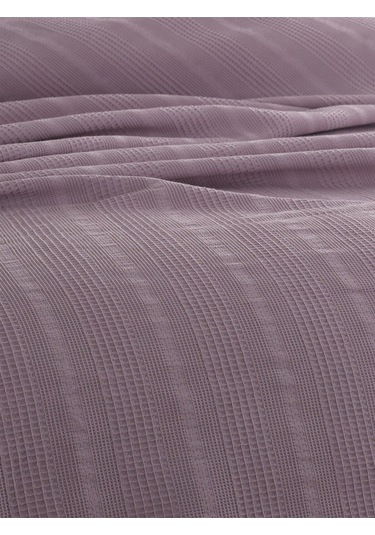 Çift Kişilik Waffle Pike 210x230cm, %100 Pamuk, Petekli Pike Lila