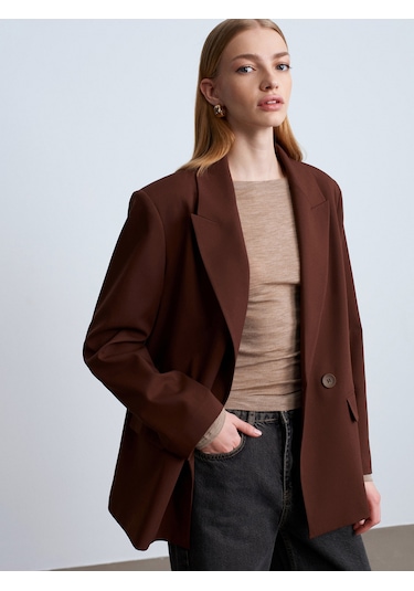 Dilvin 60767 Blazer Ceket-açık Kahve Açık Kahve