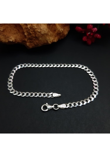 925 Ayar Gümüş Gurmet Model Erkek Bileklik 3.8  Mm