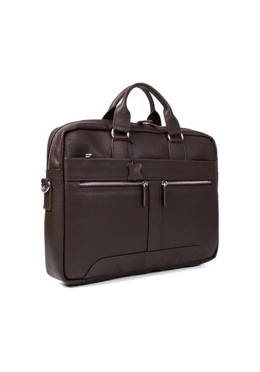 Hakiki Deri Unisex Evrak Çantası Laptop Bölmeli 15.6\" Inç-135002 Siyah