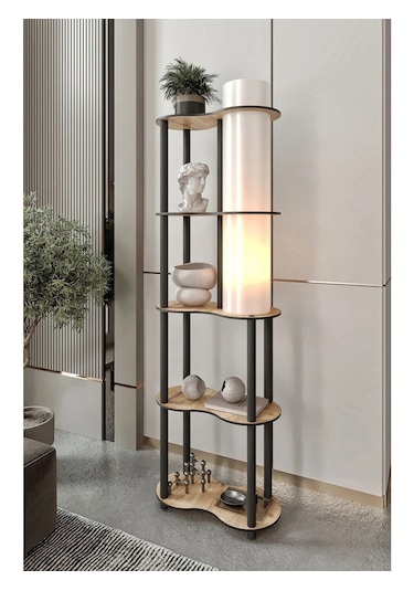 Ravilo Sperenza Dekoratif Raflı Lambader Meşe