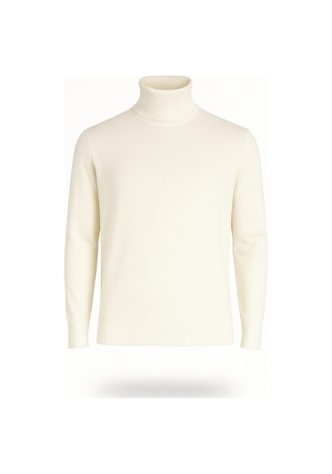 Huffa Erkek Slim Fit Boğazlı Erkek Triko-7430 Ekru