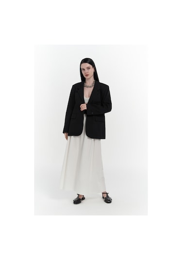 Mai Studios Co. Volda Yaka Detay Siyah Blazer Siyah
