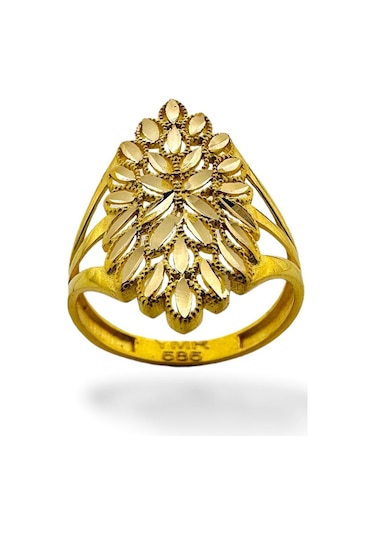 Magold Maraş Kalemkar İşçiliği Mekik Altın Yüzük 14 Ayar