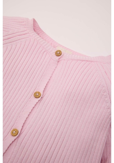 DeFacto Kız Bebek 2'li Takım Uzun Kollu Düğmeli Kazak Beli Lastikli Triko Alt C9762A524WNPN105 Pembe DeFacto Kız Bebek 2'li Takım Uzun Kollu Düğmeli Kazak Beli Lastikli Triko Alt C9762A524WNPN105 Pembe