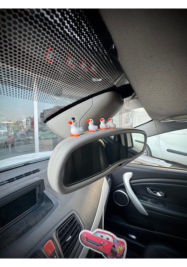 4 Parça Sevimli Kaz Ailesi Dikiz Aynası Süsü - Ayna Süsü Araba Süsü Torpido Süsü Oto Aksesuar