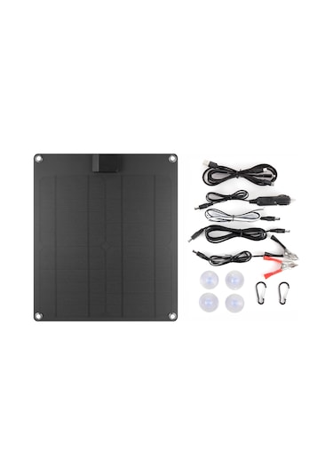 Tenfowee Monokristal Güneş Paneli: 15w, 5v/12v Çift Çıkışlı Taşınabilir Şarj Cihazı, Telefon Ve Akü Şarjı İçin