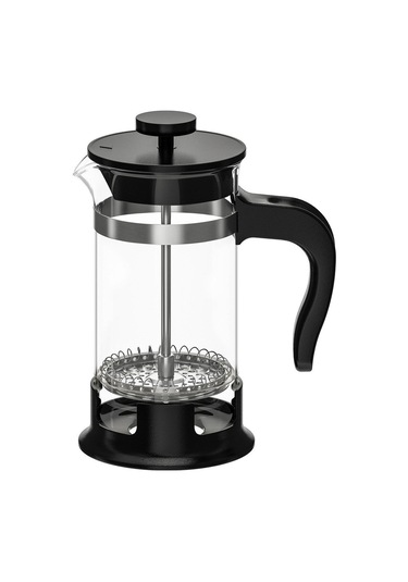 French Press 0,4 Litre Cam/paslanmaz Çelik Yükseklik: 17 Cm Çap: 8 Cm Siyah - Şeffaf