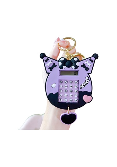 Hangfox Kara Kuromi Desenli Mini Hesap Makinesi Anahtar Zinciri - Arkada Labirent Bulmaca Ve Eğitici Oyun Özelliği