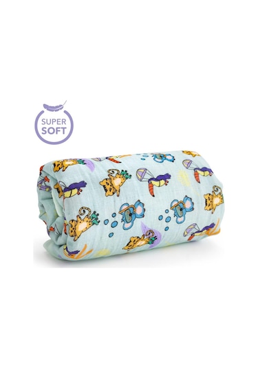 Milk&moo Müslin Battaniye Elyaf Dolgulu Jungle Friends Çok Renkli