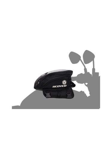 Motosiklet Depo Üstü Manyetik Çanta Impertex Omuz Taşıma Askılı Motor Çanta Siyah