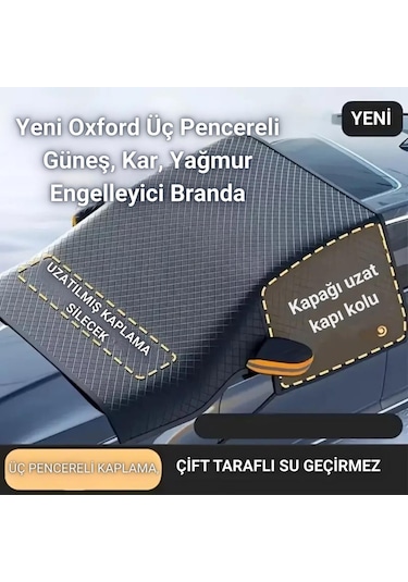 Coofbe Manyetik Oxford Kumaş Araç Ön Cam Koruyucu Branda Araç Ön Cam Güneşlik Araç Kar Don Brandası