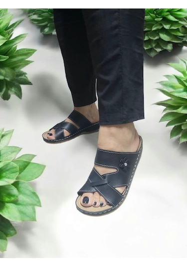 Kadın Topuk Dikeni Jelli Ev Dışarı Terlik Siyah