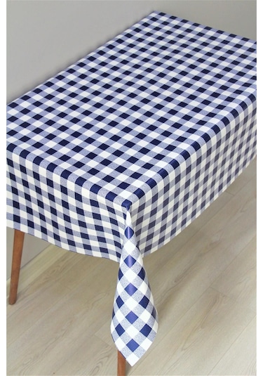 Elyaf Astarlı Silinebilir Muşamba Masa Örtüsü Pötikare - 107-3 Lacivert