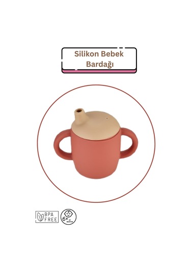 Silikon Bebek Bardağı - Kiremit Rengi Kiremit