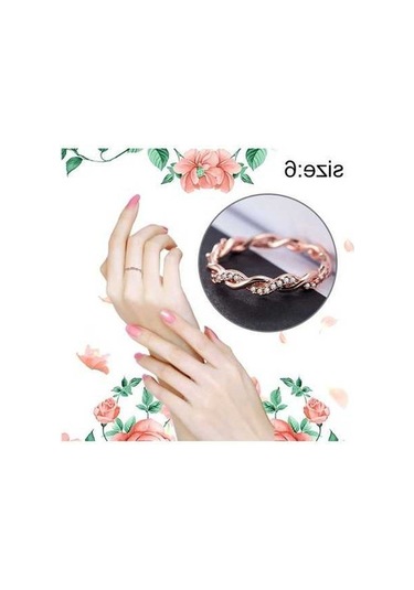 Fastbuy Simple Şık Kadınlar Tam Kristal Sarmal Model Rose Gold Us Size 6 Çok Renkli Takı Çok Renkli