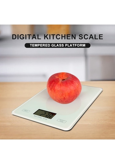 Xiyyadms Ev Ve Mutfak İçin Hassas Dijital Terazi - 5kg/1g Hassasiyet, Cam Platform, Birim Dönüştürme, Beyaz Pil Dahil Değil Çok Renkli