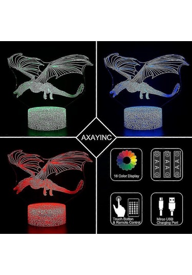 Gece Lambası Led İllüzyon Masa Lambası 16 Renk Uzaktan Kumanda Çok Renkli