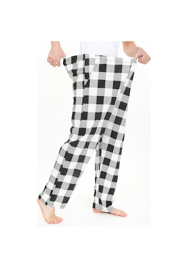 Büyük Beden Erkek Pijama Altı Cepli Fermuarlı Blr-08- 1026 Beyaz