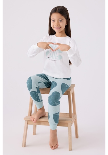 Rolypoly Kız Çocuk Mavi Pijama Takımı Rp3471-c-v2