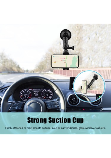 Jeemson 23cm Abs Materyalli 360 Döner Evcil/ Araçlı Sünger Tutucu, Telefon Tutucu İle Multifonksiyonel Vlog/ Gps/ Canlı Yayın Stantı