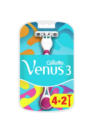 Gillette Venus 3 Renkli Kullan At Tıraş Bıçağı 4+2 Adet