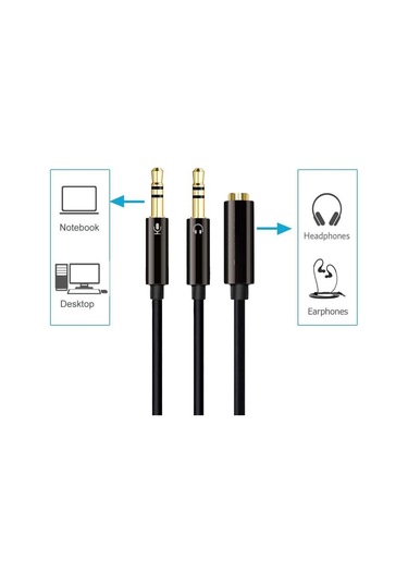 Kulaklık Mikrofon Ayırıcı Aparat 3.5 MM Headphone Mic Aud