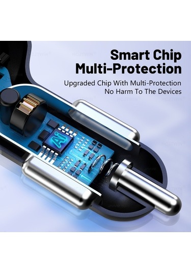 Flybuy Wgs-g37 5'i 1 Arada Dijital Voltmetre Super Hızlı Şarj Araç Şarj Cihazı Beyaz