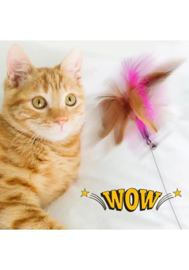 Leezsingayarlanabilir Kedi Tüyü Yaka Oyuncak Alay Çubuğu Kedi Oyuncağı Alay Oyuncak Evcil Hayvan Malzemeleri