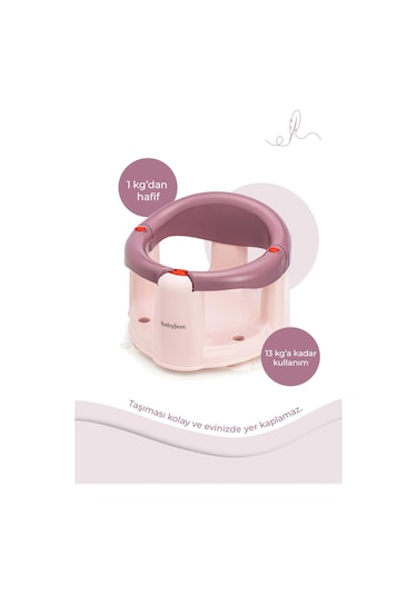 Babyjem Önden Açılır Banyo & Mama Oturağı Mürdümm Çok Renkli