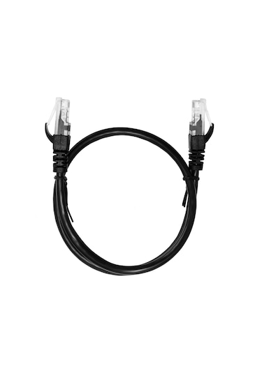 Hombey Siyah 0.5m Kategorisi 5 Rj45 Ethernet Kablosu, Saf Bakır Ve Altın Kaplı İç Çekirdek İle Stabil Veri Aktarımı Sağlar