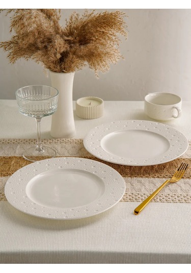 Magistro Porselen Servis Tabakları 2'li Set D 26 Cm Fray 344082581 Beyaz