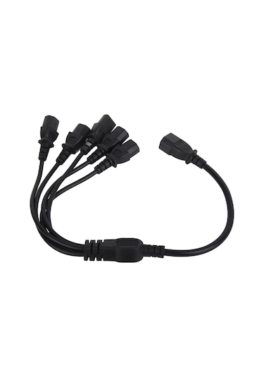 Fosenze C14 Erkekden 5 C13 Dişe Güç Dağıtıcı Kablosu - 10a 250v, 0.5m Uzunluk, Pvc Malzeme, Bilgisayar/monitör Uyumlu, Kablolu Karmaşıklığı Azaltır
