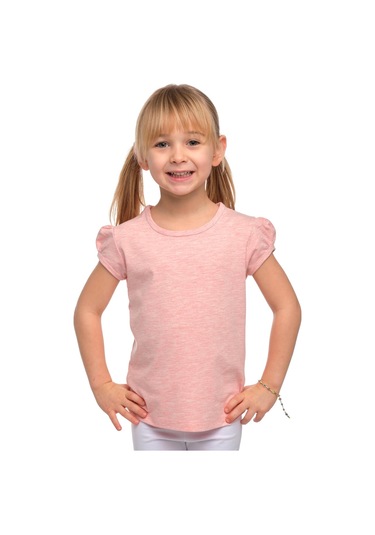 Lovetti Koyu Pembe Melanj Kız Çocuk Kısa Kollu Basıc Tişört 31001P024 Pembe Melanj
