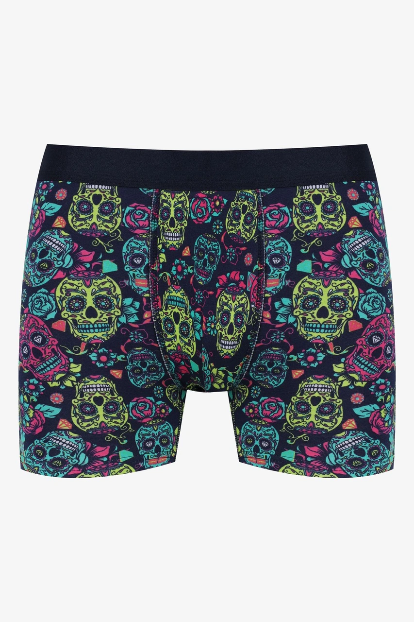 Erkek Tekli Desenli Pamuklu Boxer Ko9003bx-39 Yeşil - Gri - Mavi