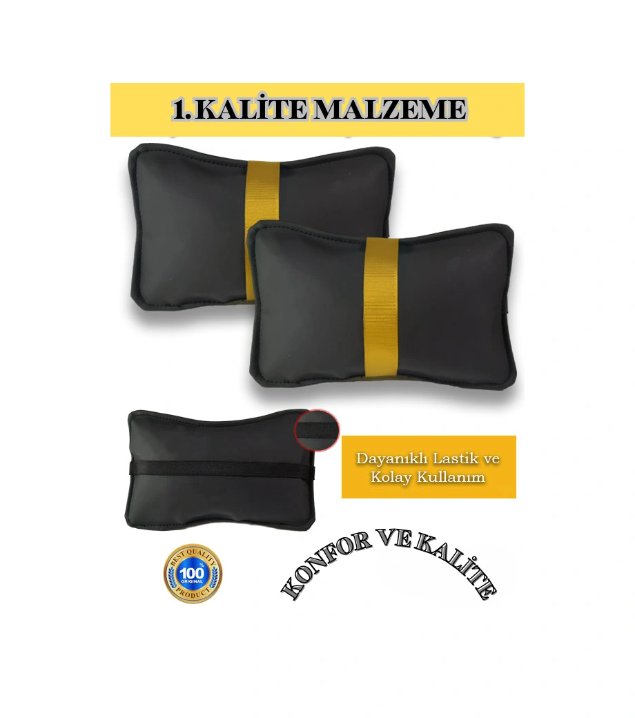 Dodge Viper Gts 1995-2002 Oto Koltuk Sarı Şerit Boyun Yastığı 2 Adet