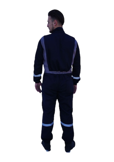 Uniprom Erkek İş Tulumu Boy Tulum Mevsimlik Lacivert-gri