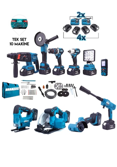 Branzeg BRZNC3 10'lu Matkap Seti + 4X Batarya