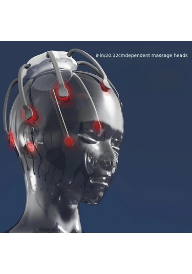 Elmpaly Beyaz Usb Şarjlı 3 Ayarlı Ahtapot Tipi Kafa Masaj Aleti Beyaz