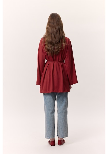 Bağlama Detaylı Oversıze Tshırt Kırmızı Kırmızı