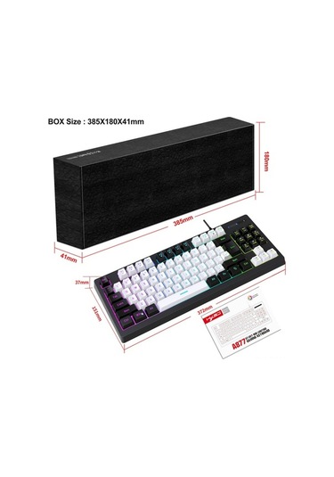 Dancemonkey Hxsj A877 Rgb Ledli 87 Tuşlu Kompakt Oyun Klavyesi - Mekanik Hisseli, Çoklu Ortam Fonksiyonlu