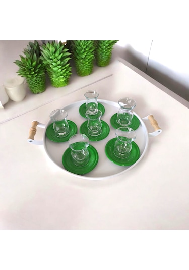 Çay Tabağı-bardak Altlığı-metal Yeşil Çay Tabağı-paslanmaz K Yeşil