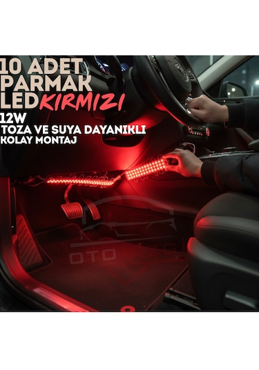 10'lu Parmak Led Büyük Mercekli 12w Kırmızı