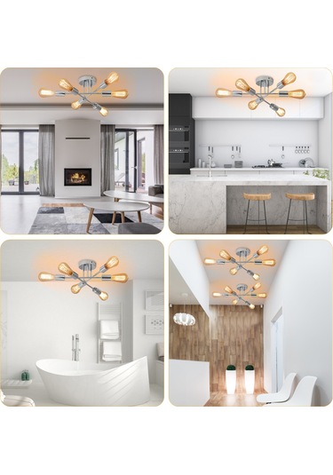 Tomshine 6 Işıklar Yarı Gömme Tavan Lambası Gümüş