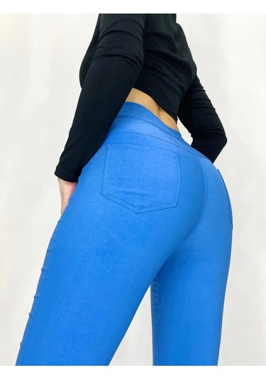 Natasha Beautıful Lastikli Jegging / Tüysüz 85290111 Mavi