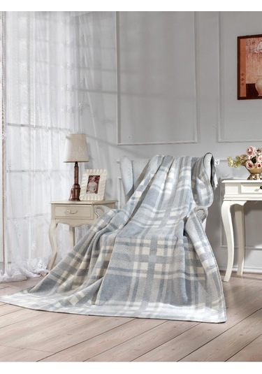 Lüks Peluş Battaniye Tek Kişilik Gri 160 x 220