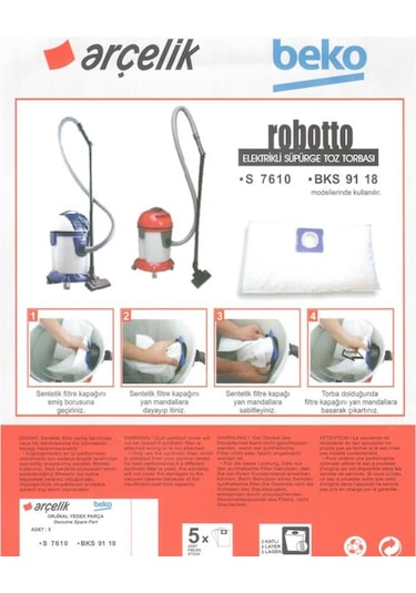 Beko Uyumlu Robotto Süpürge Toz Torbası
