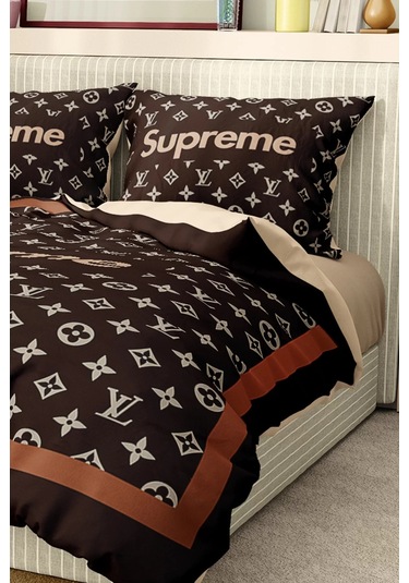 Marka Nevresim Takımı Çift Kişilik Pamuklu Saten Kumaş 6 Parça 3d Dijital Baskı Duvet Cover Set Model No:73 Renkli