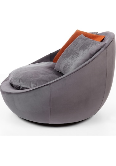 Miss Worble Fotelja Berjer Tekli Döner Koltuk Gri